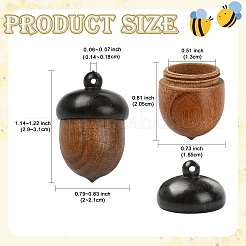 3 Stück 3 Farben Holz Eichel Box Schmuck Anhänger&nbsp;WOOD-CJ0002-64