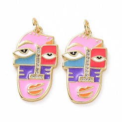 Латунные микропаве прозрачные подвески с фианитом KK-E068-VF020