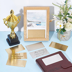 20 шт. 2-х цветные самоклеящиеся визитные карточки из нержавеющей стали 201&nbsp;AJEW-UN0002-30A