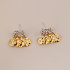 Pendientes colgantes de latón con microengaste de circonitas cúbicas transparentes para mujer&nbsp;WG245F2-01