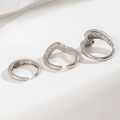合金指輪セット3個  プラチナ  内径：17~18mm&nbsp;WG7802C-12