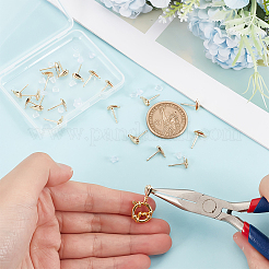 10 пара латунных сережек-гвоздиков&nbsp;KK-HY0001-14