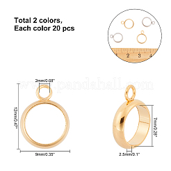 304ステンレス鋼チューブベイル  ループベイル  リング  ミックスカラー  12x9x2.5mm  穴：2mm  内径：7mm  20個/カラー  2色  40個/箱&nbsp;STAS-UN0009-43