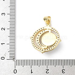 Латунный микропаве прозрачный кубический цирконий с подвесками из смолы&nbsp;KK-L239-048G-02