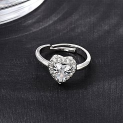 Messing Micro Pave klare Zirkonia Manschette offene Ringe&nbsp;CU-CBA5C10-01P