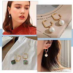 16 шт. латунная квадратная фурнитура для сережек-гвоздиков KK-BC0010-93