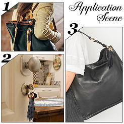 2 porte-clés pendentif pompon en cuir PU&nbsp;FIND-CL0002-41D