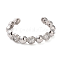 Браслет-манжета из латуни с микропаве и кубическим цирконием BJEW-K239-01P