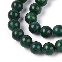 Нити круглых бусин из натурального окрашенного нефрита машан G-T139-6mm-67F