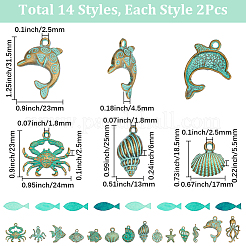 28 pz 14 stili tema oceano ciondoli in lega stile tibetano&nbsp;FIND-SC0021-70