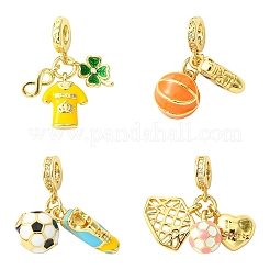 1 Stück Sportthema Messing Emaille Europäische Anhänger Charms&nbsp;KK-YW0002-64