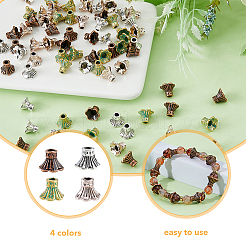 80 шт. двухцветные колпачки для бусин в виде цветка из сплава&nbsp;FIND-DC0003-87