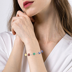 2 шт. круглые браслеты из натуральных смешанных драгоценных камней для женщин&nbsp;BJEW-UN00018