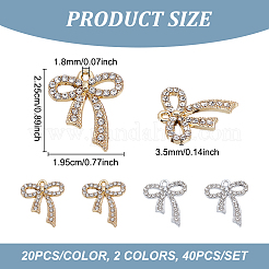 40 шт. 2-цветные подвески из сплава со стразами FIND-UN0007-55