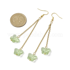 Стеклянные серьги-бабочки с подвесками EJEW-JE05858