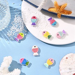 8шт. 8-х цветные стеклянные бусины&nbsp;LAMP-YW0004-07