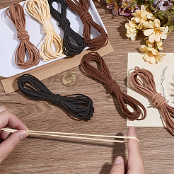 8 пачка 4-х цветных плоских шнуров из искусственной замши&nbsp;LW-CL0001-03A