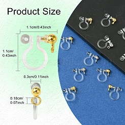 12 шт. 2-х цветная фурнитура для сережек-клипс из нержавеющей стали 304 и пластика KY-FS0001-28