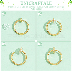 20 шт. фурнитура для сережек-клипс из нержавеющей стали 304&nbsp;STAS-UN0055-12