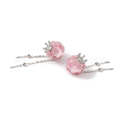 Perline pendenti con nappe di strass in argilla polimerica fatte a mano&nbsp;CLAY-H003-02P-04