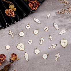 36 шт. 6 стиля подвески из сплава и латуни с эмалью FIND-AR0004-72