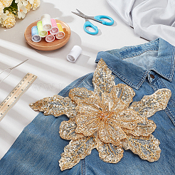 Цветы из полиэстера и смолы для аксессуаров одежды&nbsp;DIY-WH0037-48A-02