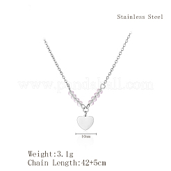 Простые ожерелья с подвеской в виде сердца из нержавеющей стали для ежедневного ношения женщинами&nbsp;SC0258-1