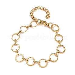 Braccialetti a catena con maglie rotonde in acciaio inossidabile 304 per donna&nbsp;BJEW-F536-02G