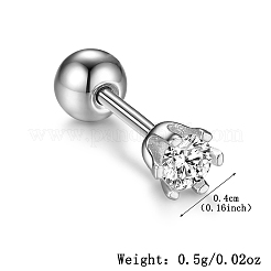 925 плоские круглые серьги-гвоздики из стерлингового серебра с прозрачным кубическим цирконием IT1559-2