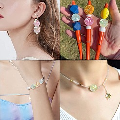 50шт УФ-покрытие Радужные переливающиеся акриловые бусины PACR-CJ0001-28