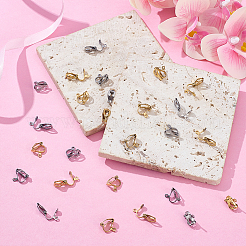 48 шт. 2-х цветная фурнитура для сережек-клипс из нержавеющей стали 304 STAS-ME0001-65