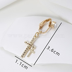 Двойной крест из нержавеющей стали 304 с микропаве прозрачного кубического циркония клипса на кольца для живота FS-WG825E4-01