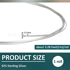 1m 925 スターリングシルバーワイヤー  半円  1枚の研磨布付き  銀  0.6x0.2mm  22ゲージ&nbsp;STER-BC0004-53A