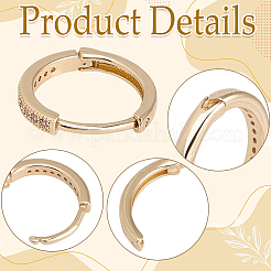 12 paio di orecchini a cerchio in ottone micro pavé con zirconi cubici trasparenti per donna&nbsp;EJEW-SC0001-97