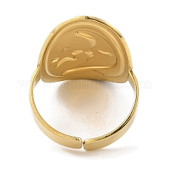 Кольца-манжеты овальные и лунные из нержавеющей стали 304 с эмалью для женщин RJEW-F166-29G-02