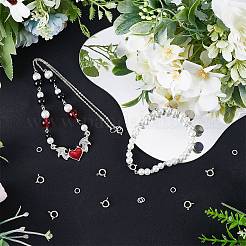 スターリングシルバースプリングリング留め金8個925個  スターリングシルバーのオープン丸カン8個925個付き  銀  10x8x1.5mm  穴：1.5mm&nbsp;STER-CN0001-33A