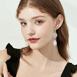 Латунные серьги со стразами&nbsp;KK-BBC0021-13P