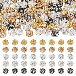 100шт 5 цвета латунные бусины со стразами&nbsp;KK-TA0002-11A