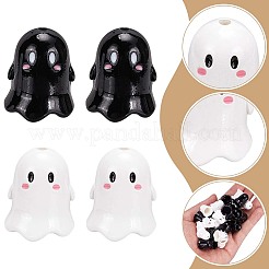 40шт 2 цвета непрозрачные акриловые бусины&nbsp;MACR-WR0001-08