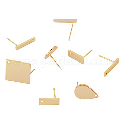 8 шт. 4 стиля латунных сережек-гвоздиков&nbsp;EJEW-TA0001-65