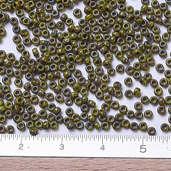 MIYUKIラウンドロカイユビーズ  日本製シードビーズ  （rr4519)不透明な濃い黄色のピカソ  11/0  2x1.3mm  穴：0.8mm  約5500個/50g&nbsp;SEED-X0054-RR4519