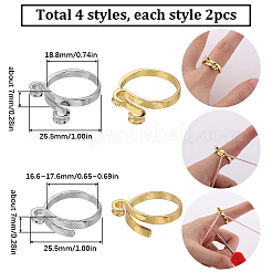 8 шт. 4 стильных кольца-манжеты из сплава RJEW-SC0001-10