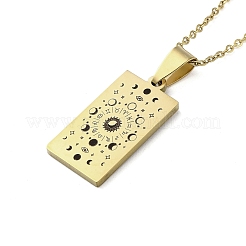 Collar con colgante de constelación y rectángulo de esmalte negro de acero inoxidable 304&nbsp;NJEW-I128-01K
