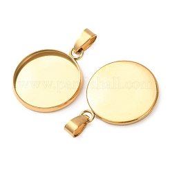 Cabochon-Fassungen für Anhänger aus Edelstahl 304&nbsp;LS-STAS-L282-010G-07