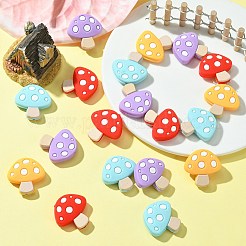 20 шт. 4 цвета грибные пищевые экологически чистые силиконовые фокусные бусины&nbsp;SIL-CJ0001-63