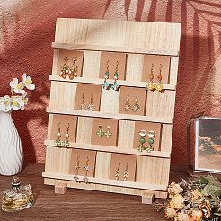 Одноуровневые прямоугольные деревянные подставки для сережек EDIS-WH0032-19