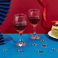 24 шт. 24 стиля тематика День независимости сплав эмаль бокалы для вина подвески&nbsp;AJEW-BC0003-94