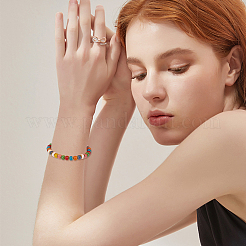 2 Stück handgefertigtes Stretch-Armband aus Porzellanperlen für Damen&nbsp;SJEW-BM0001-02