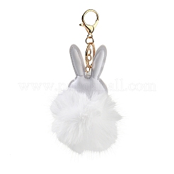 Милый брелок из искусственной кожи кролика и имитации меха кролика рекса KEYC-C005-02B