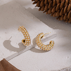 Серьги-гвоздики из нержавеющей стали 304 в форме буквы С&nbsp;ID3273